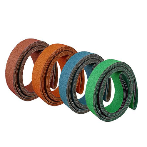 Grinding belts with paper and cloth backing for portable sanding